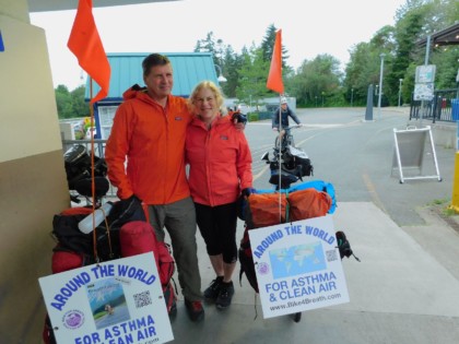 Setting off on our Bike and Book tour